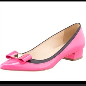 Kate Spade Anika lipstick/hot pink bow block heel